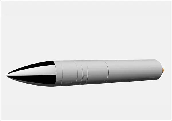 Polaris A3 American nuclear missile, digital illustration