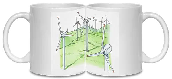 Field of modern windmills