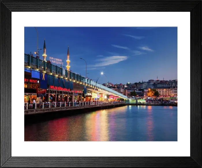 Framed Print : Galata Bridge Print: Golden Horn Reflections Framed Print : Galata Bridge Print: Golden Horn Reflections