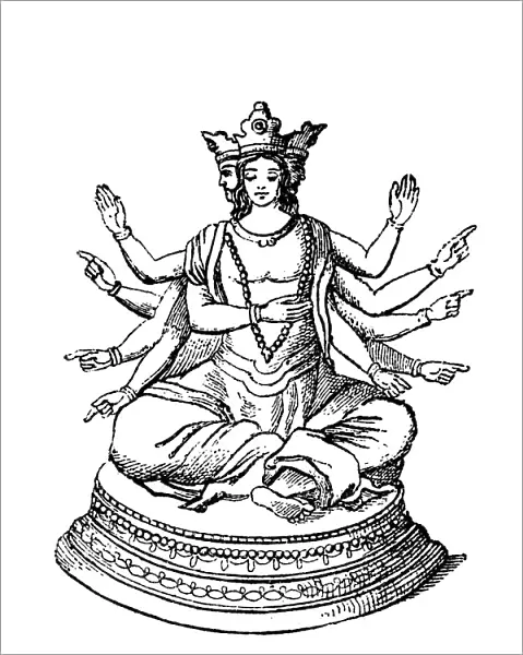 Shiva. Antique illustration of a Shiva