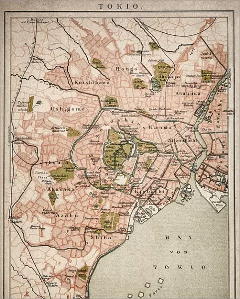 Vintage map of Tokyo