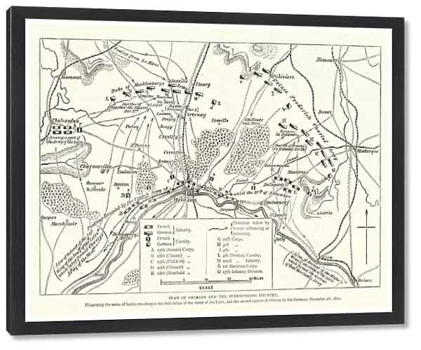 Franco Prussian War Battle plan of Siege of Orleans