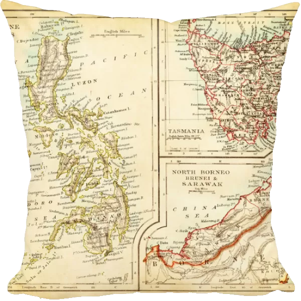 Map of Philippines Tasmania Borneo 1897
