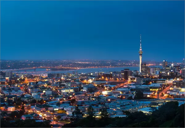The sky tower and Auckland city