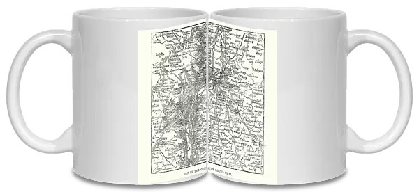 Map of the country around Metz, France, 1870