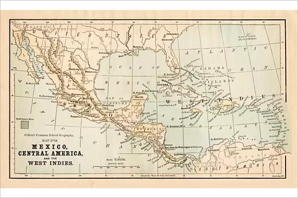 Mexico and Central America map 1881