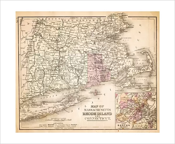 Map of Maine and Vermont1883