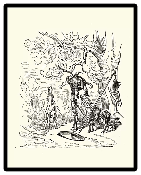 Don Quixote, Sancho stuck in a tree