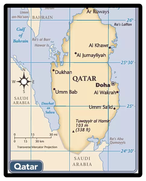 Qatar country map