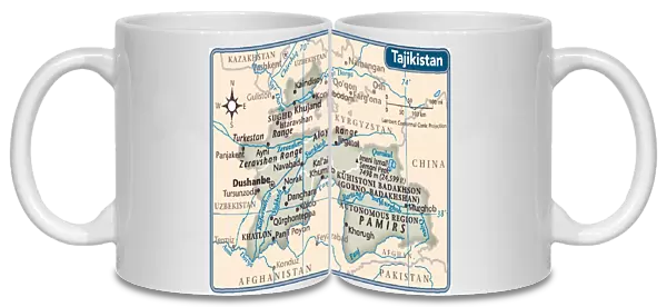 Tajikistan country map