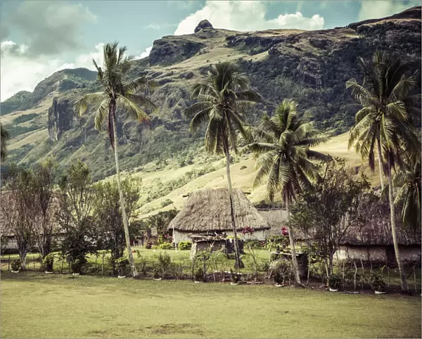 Traditional Fijian houses- Landscape