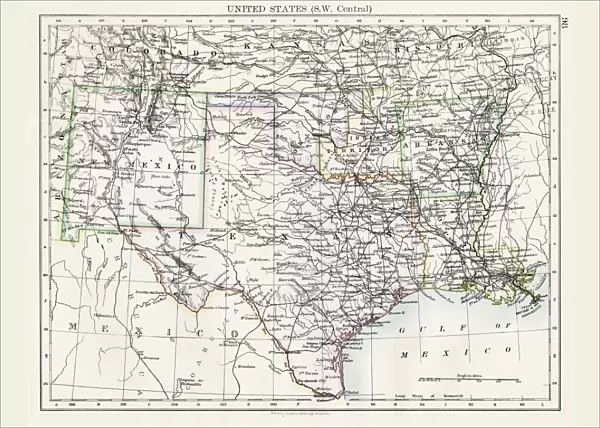 United States South West Central map 1897