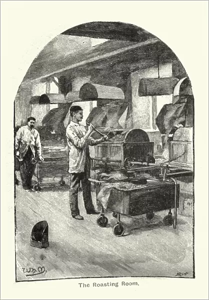 Cocoa Roasting Room at Frys Chocolate factory, 1894