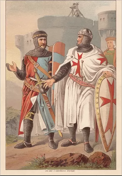 Crusaders, lithograph, published in 1890