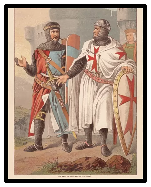 Crusaders, lithograph, published in 1890