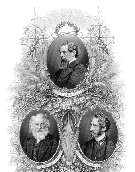 Famous Writers - Dickens, Wadsworth Wadsworth Longfellow & Bulwer