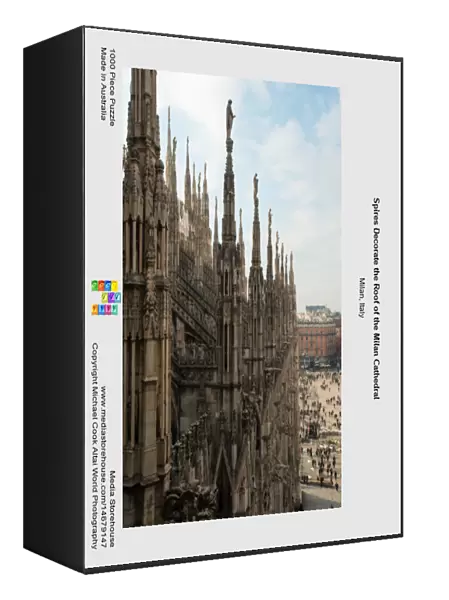 Spires Decorate the Roof of the Milan Cathedral