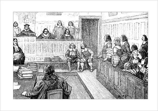 Antique engraving illustration: Trial