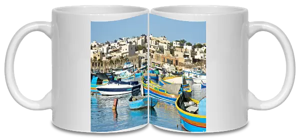 Traditional Maltese fishing boats, Marsaxlokk town