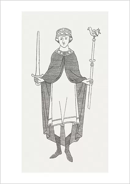 William II of England ( c. 1056-1100), wood engraving, published in 1881