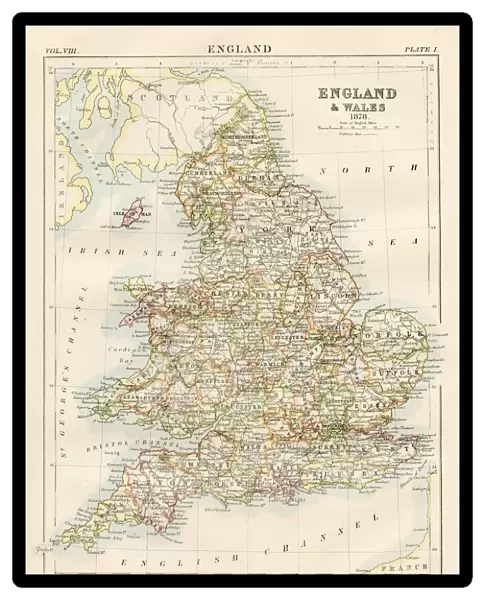 Map of England and Wales in 1878