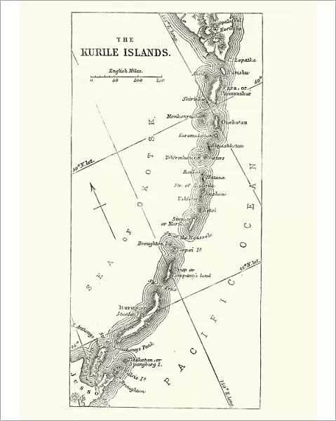 Map of Kuril Islands, 19th Century