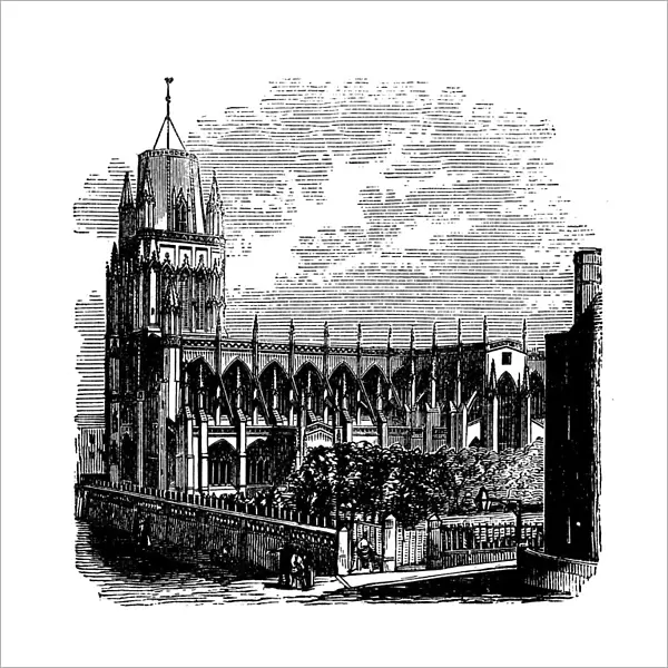 Antique engraving illustration: Church of St May Redcliffe, Bristol