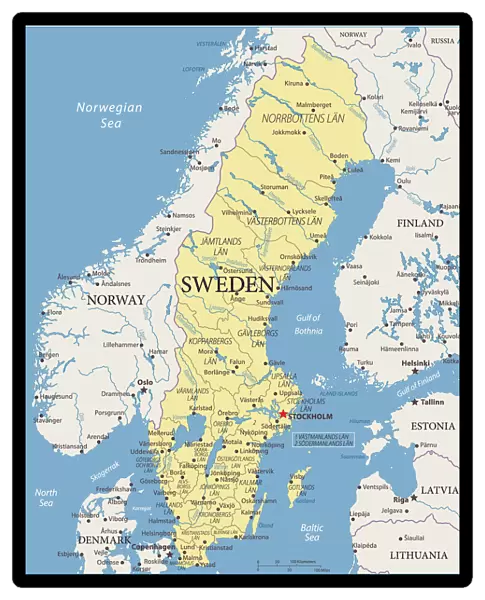 Map of Sweden - Vector