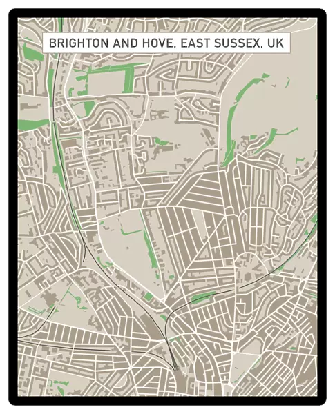 Brighton And Hove East Sussex UK City Street Map