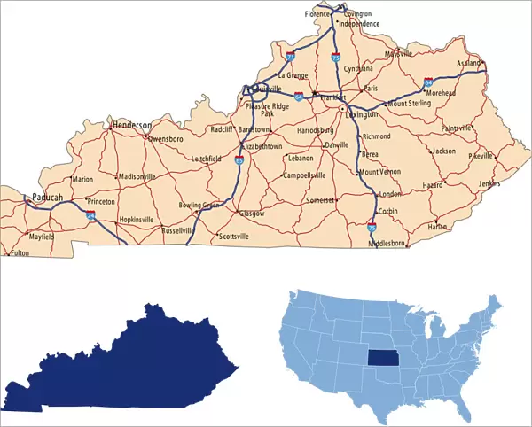 Kentucky road map