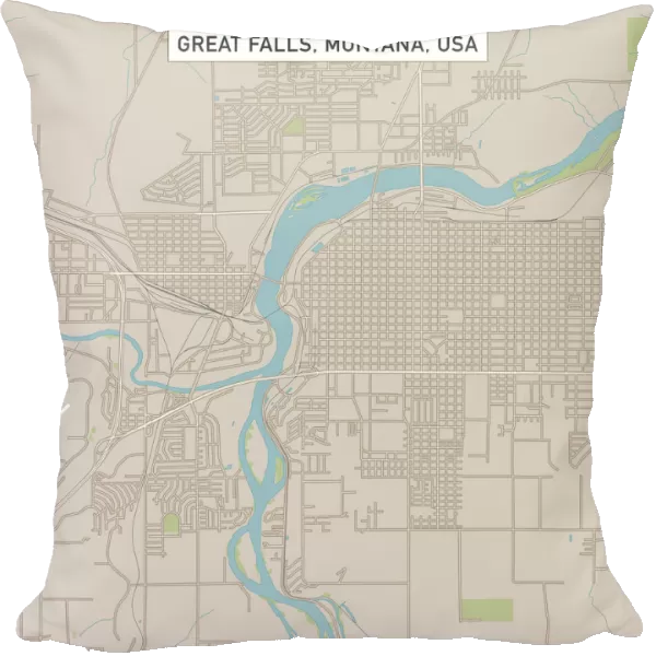 Great Falls Montana US City Street Map