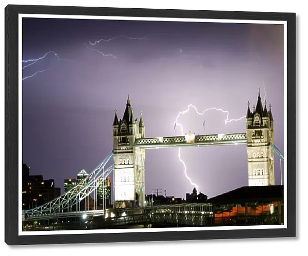 Lightning over Tower Bridge, London