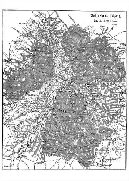 Plan of the battlefield near Leipzig 16. 18. 19. october