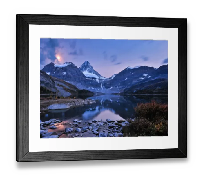 Framed Print : Moon Rise at Magog Lake Fine Art Print Framed Print : Moon Rise at Magog Lake Fine Art Print