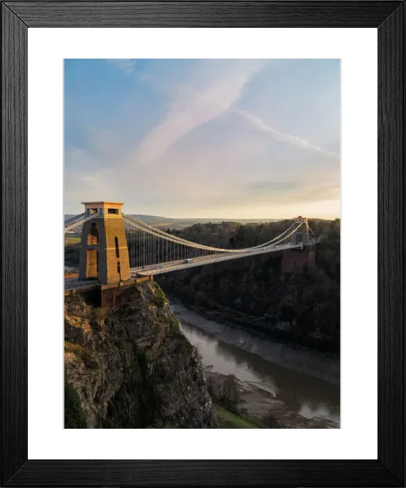 Framed Print : Clifton Suspension Bridge Sunset Print, Bristol UK