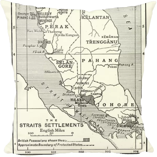 Map of British Malaya and Singapore, 1890s