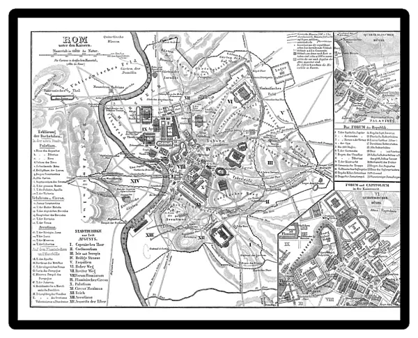 Old map showing Rome arround 1st century BC