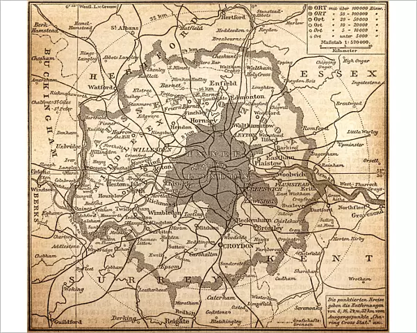 Historic map of London (18th Century)