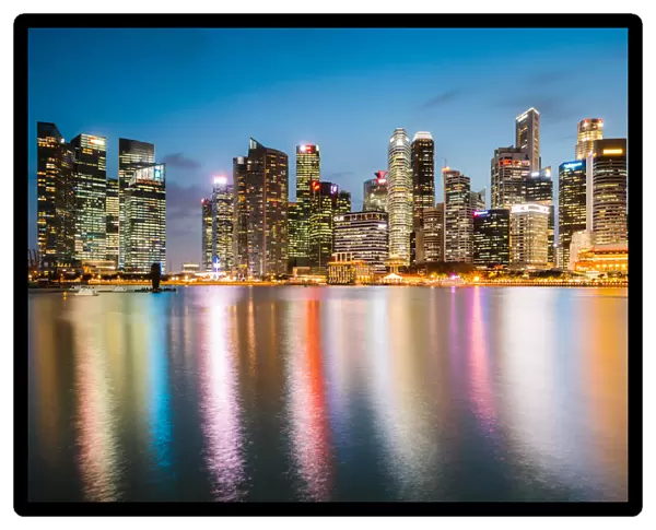 Singapore skyline at night, Singapore