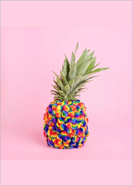pineapple, puffball, puffballs, pom poms, pompom, fuzzy, soft, tie dye, psychodelic