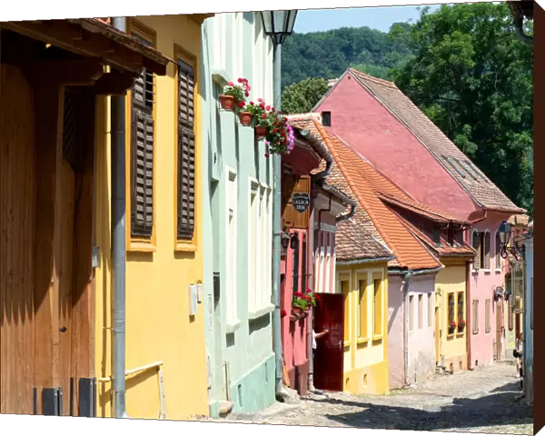 Colorful houses in Sighisoara old town, Transylvania, Romania