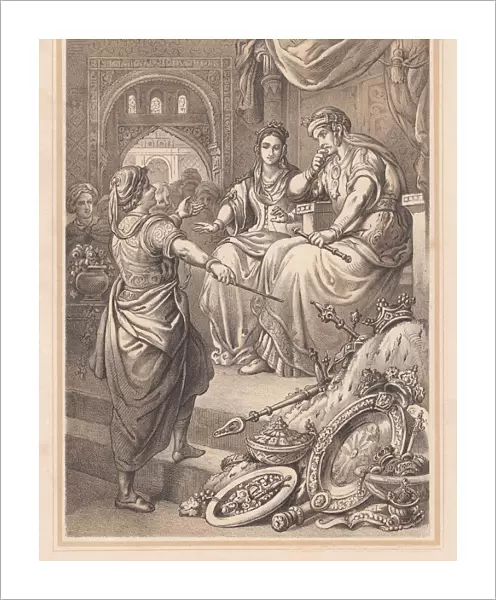 The treasures of Rhampsinit, ancient legend, lithograph, published in 1865