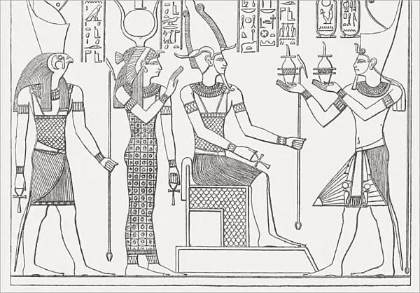 Seti I (c. 1323-1279 BC), mural, Egyptian Museum, Berlin, published 1881