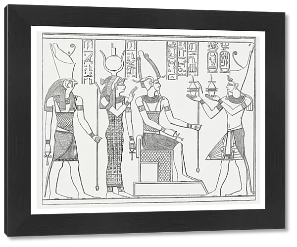 Seti I (c. 1323-1279 BC), mural, Egyptian Museum, Berlin, published 1881
