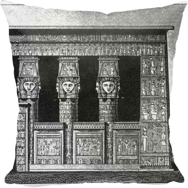 Ancient Egyptian Temple of Tentyra Engraving