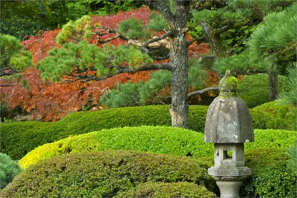 Stone Pagoda in Portland Japanese Garden, Portland, Oregon, USA