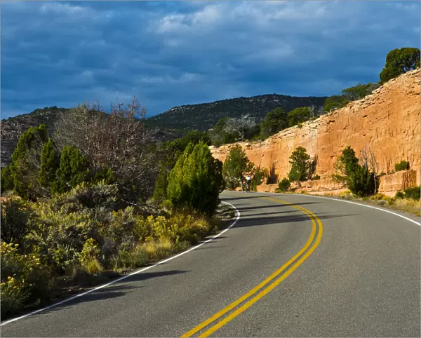 Empty road at Colorado National Monument, Vistas along Rim Rock Drive, Grand Junction, Fruita, Colorado, USA