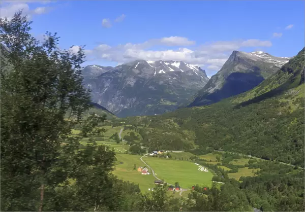Rural scene with mountains, Geiranger, Norway