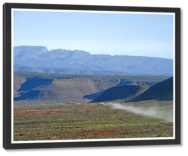 arid, color image, colour image, day, dust trail, great karoo, horizontal, journey