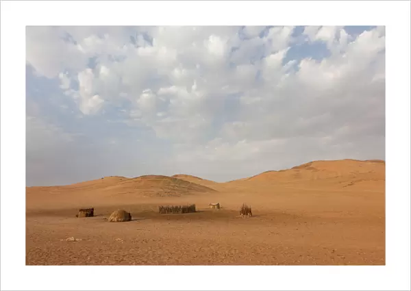 Deserted camp of Himba tribe, Northwestern Namibia, Africa